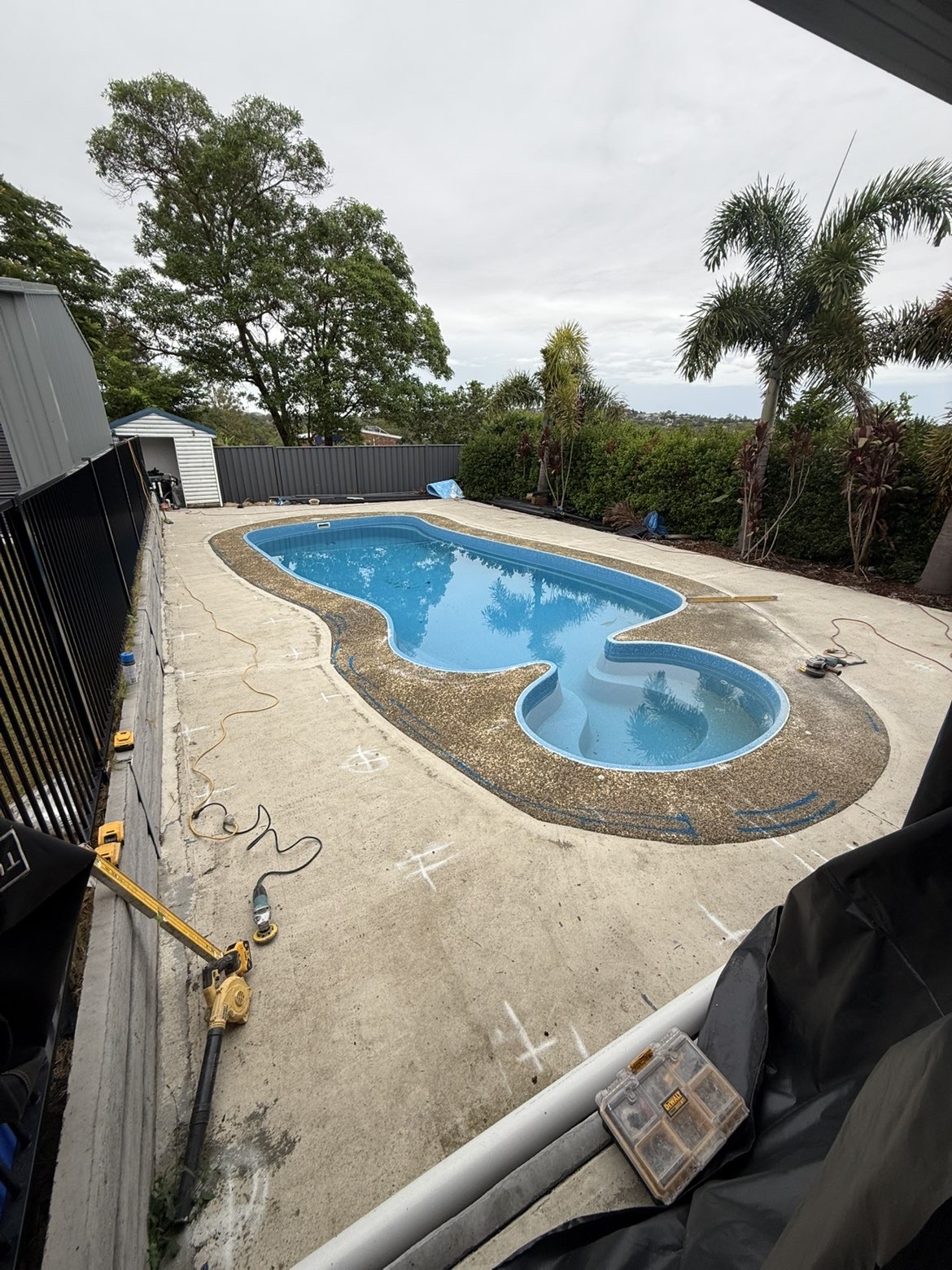 Pool surround prep & set-out — Brisbane